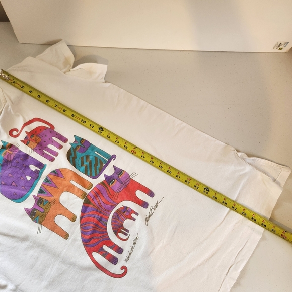 Laurel Burch Fantastic Felines Cats Shirt Vintage 1990s Long Tunic Oversized 90s - Picture 11 of 11